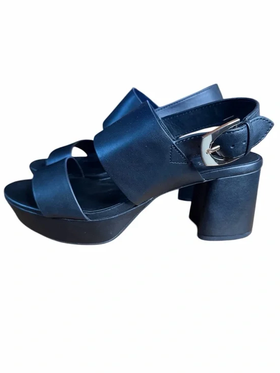 Classic Black Platform Block Heel Sandal - Picture 7 of 11